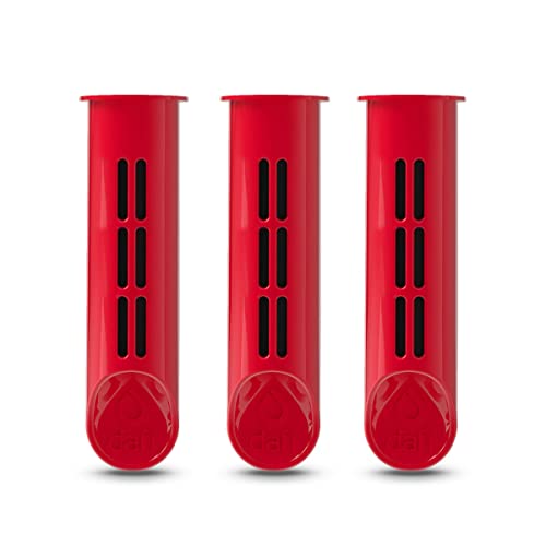 Water Bottle Filter Replacement Red (3 Count)