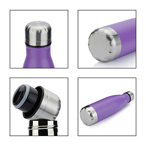 17oz Sport Water Bottle 8 Pack Vacuum Insulated Stainless Steel Leak (8 Count)
