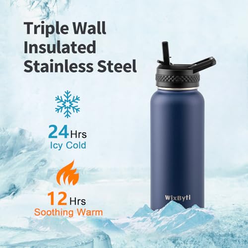 32 oz Insulated Water Bottle with Straw