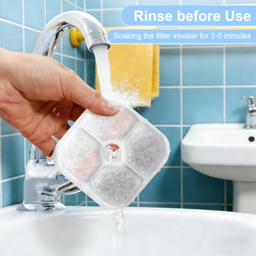 12+2 Pack Cat Water Fountain Filter Replacement Compatible with Catit Pixi (12 Count)
