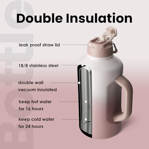 Insulated Water Bottle 64 oz Dual