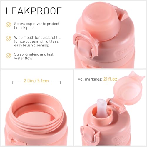 Collapsible Water Bottles with Straw for Travel