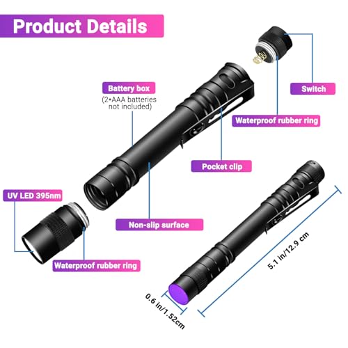 UV Black Light Flashlight Mini