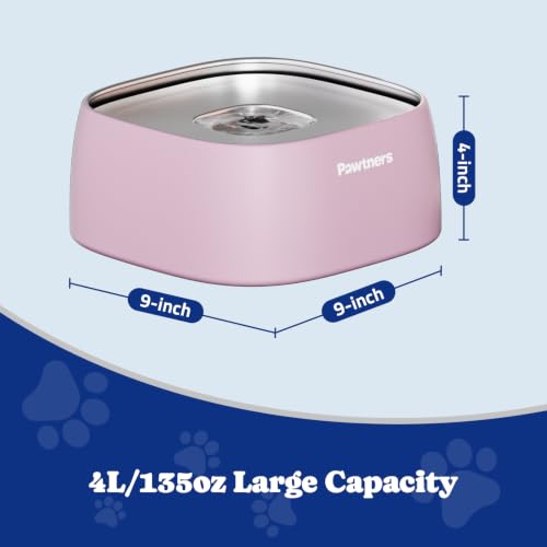All Stainless Steel Dog Water Bowl No Spill