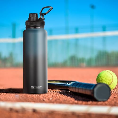 40oz Large Metal Sports Insulated Water Bottle with 2 Lids