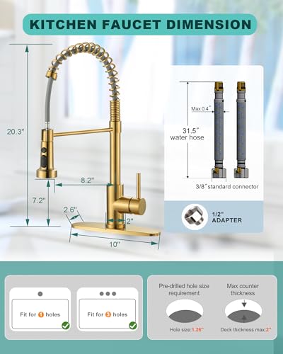 Kitchen Faucets with Pull Down Sprayer