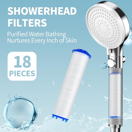 18 Pack Shower Filter Shower Head Filter PP Cotton Filter Handheld