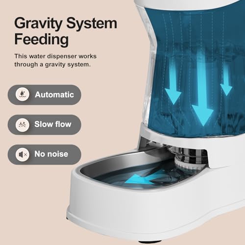 Automatic Dog Water Dispenser Gravity Stainless Steel Water Waterer Feeder