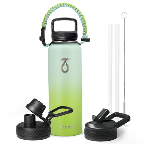 Water Bottle Insulated 40 oz with 3 Lids