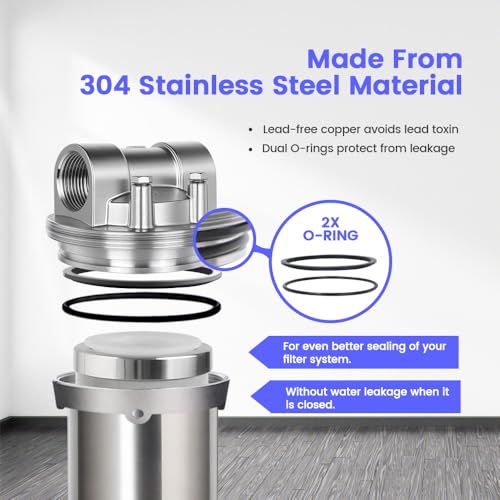 NSF ANSI 42 Certification Stainless Steel Filter Housing for 10" Filter Cartridge