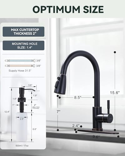 Oil Rubbed Bronze Kitchen Faucet with Soap Dispenser