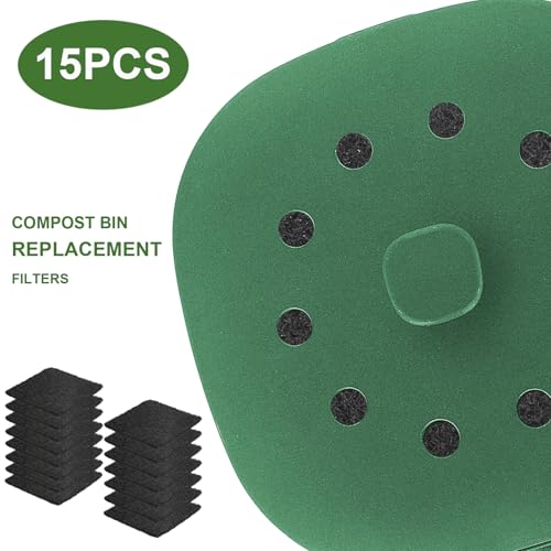 15 Pack Trash Can Odor Filter Refills for Trash Can and Compost Bin