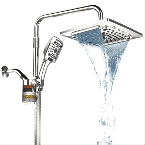Filtered Rain Shower Head with Handheld Spray