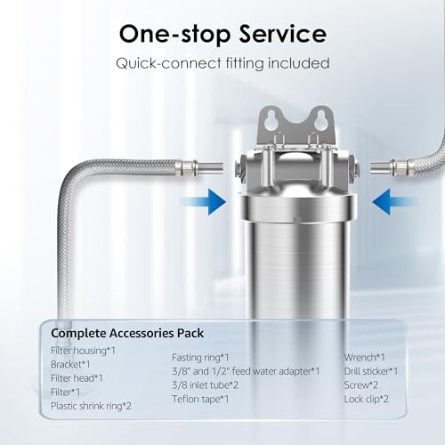 AS08 Stainless Steel Under Sink Water Filter System