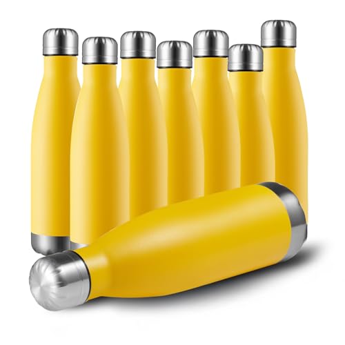 17oz Sport Water Bottle 8 Pack Vacuum Insulated Stainless Steel Leak