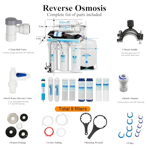 5 Stage Reverse Osmosis RO Drinking Water Filter System