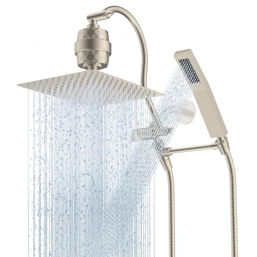 All Metal 12'' Filtered Rainfall Shower Head Combo