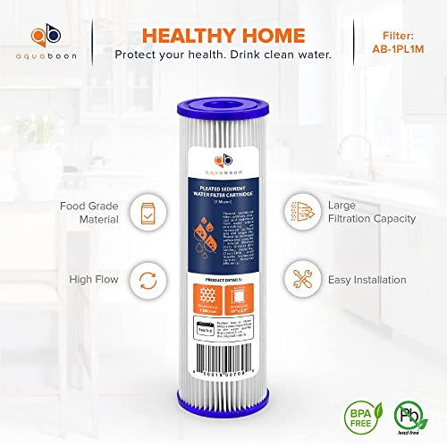 1 Micron Pleated Water Filter 10 x 2.5 (4 Count)