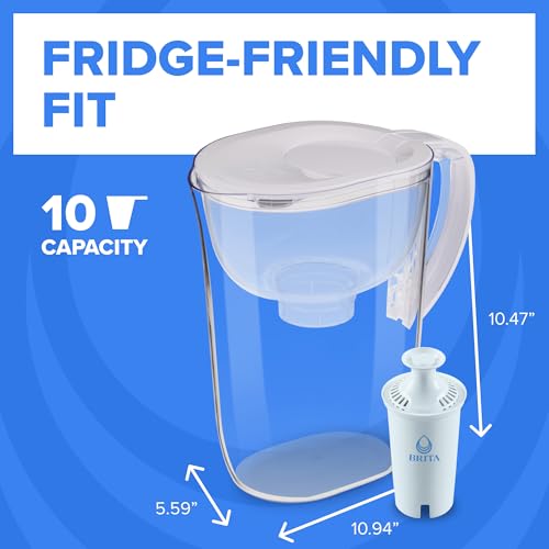 Large 10 Cup Water Filter Pitcher with BritaPlus Filter