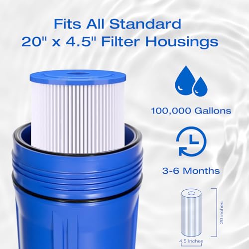 20 x 4.5 20 Micro Whole House Pleated Sediment Water Filter