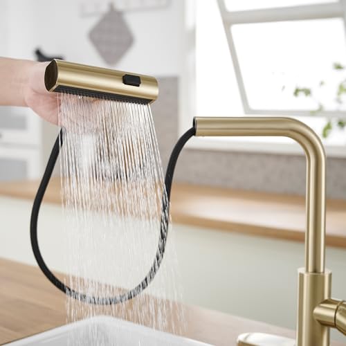 Gold Kitchen Faucets with Pull Down Sprayer