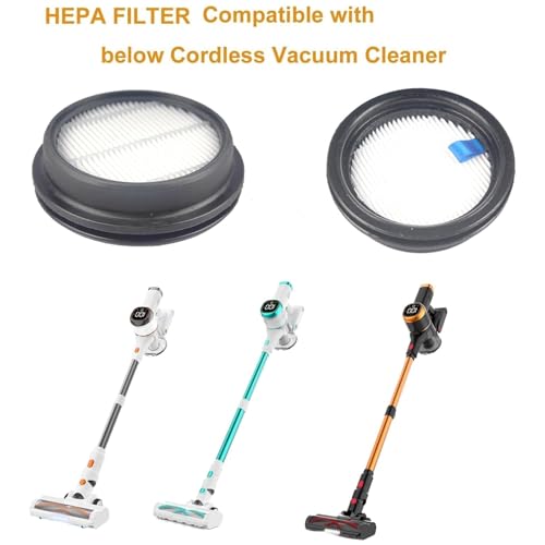 3Pack Hepa Filters Replacement Compatible with Tikom V500 Cordless Vacuum Cleaner. Tikom Vacuum Accessories or Parts for V500. (3 Count)