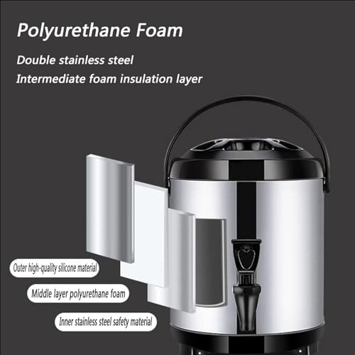 Hot and Cold Water Dispenser with Faucet Portable Insulated Beverage Kettle 8L