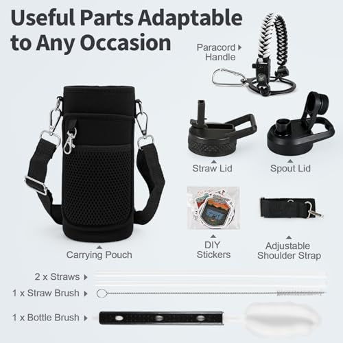 40 oz Insulated Water Bottle with Straw