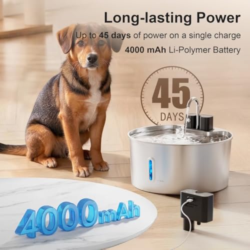 PWL 009 Wireless Smart 3 Water Modes Stainless Steel Dog Water Fountain