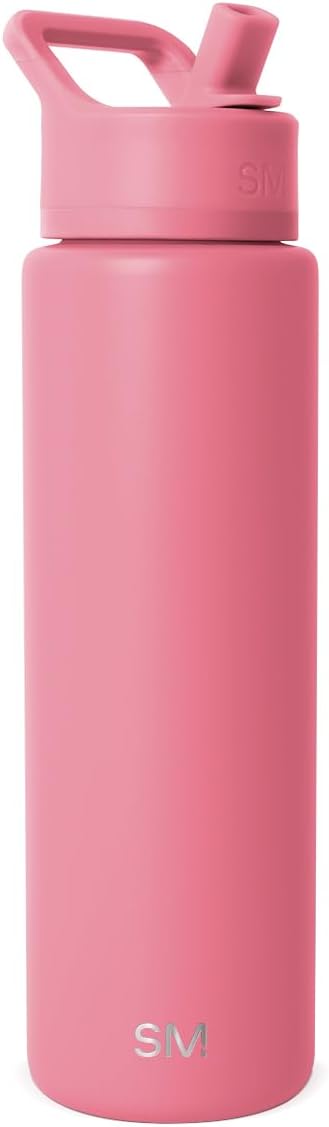 Simple Modern Water Bottle with Straw Lid | Vacuum Insulated Stainless Steel Metal Thermos | Reusable Leak Proof BPA-Free Flask for Sports Gym | Summit Collection | 30oz, Velvet Pink