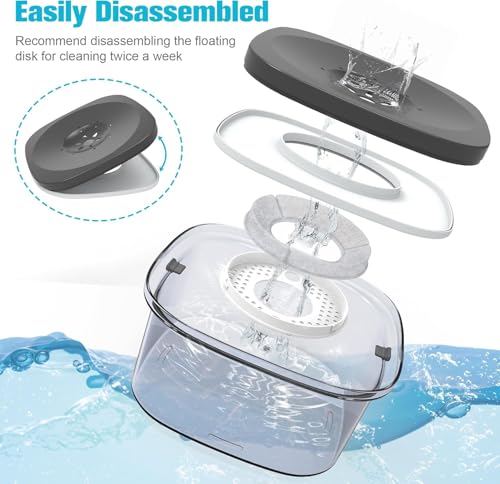 4L Dog Water Bowl No Spill Large Capacity Slow Drinking Water Feeder