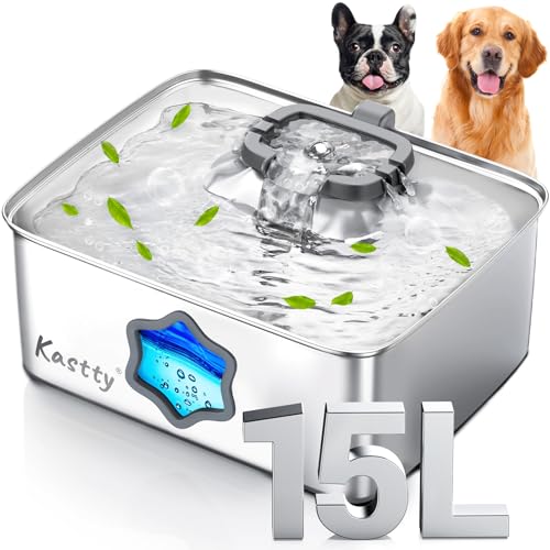 4Gal 15L Stainless Steel Dog Water Fountain for Pets