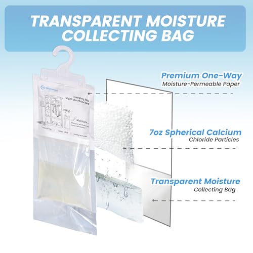 Moisture Absorber Hanging Bags 12 Pack (7.0548 Ounce)