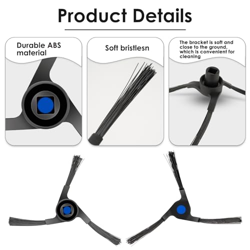 10 Pieces) Side Brushes Replacement Parts Compatible with ECOVACS DEEBOT X2 Omni / X2 Pro / X2, Robotic Vacuum Replacement Side Brush Accessory Kit (10 Count)