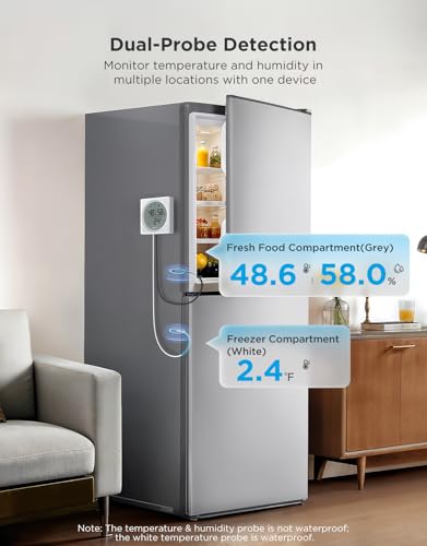 2.0 Refrigerator Thermometer Dual Probes with LCD