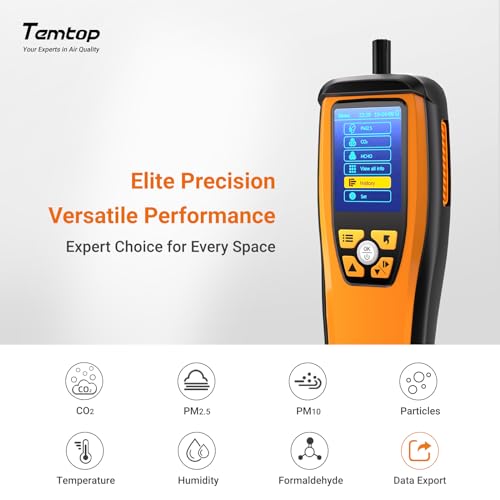 Air Quality Monitor CO2 Detector Professional Carbon Dioxide PM2.5 PM10 Formaldehyde Temperature and Humidity Monitor w