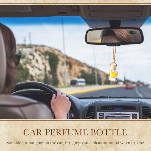 350 Pieces Hanging Car Diffuser Air Freshener Bottle Bulk Empty Glass Refillable Perfume Bottles Oil Diffuser Aromatherapy Pendant for Auto Interior Ornaments Decor (350 Ounce)