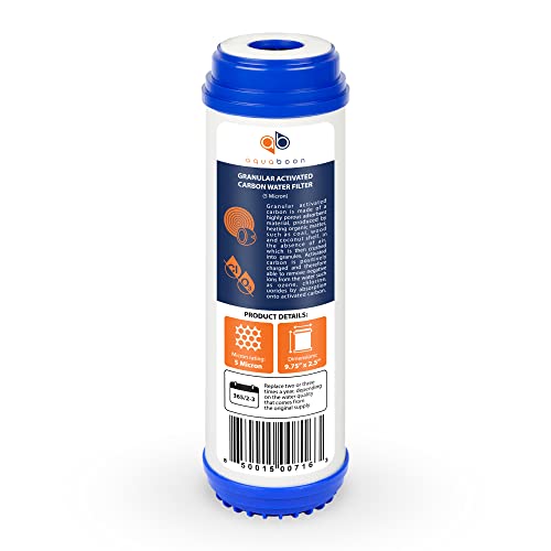 5 Micron 10 x 2.5 Granular Activated Carbon Water Filter Cartridge GAC Water Filter Replacement Compatible with AP117 (25 Count)