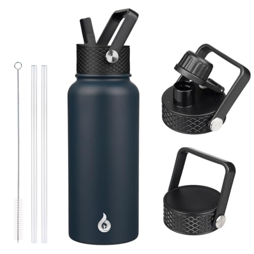 32oz Insulated Water Bottle with Straw Lid