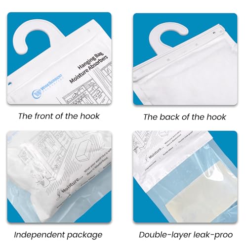 500G 3 Pack Hanging Moisture Absorbers Dehumidifier Bags (17.637 Ounce)