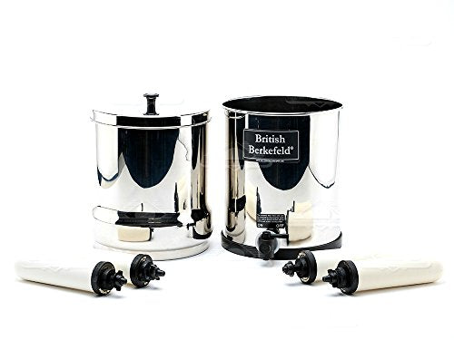 Gravity Water Filter with four 7" Super Sterasyl™ Ceramic Water Filter Elements (4 Count)
