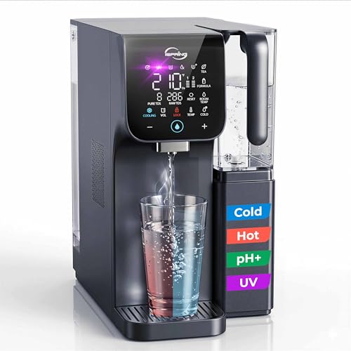 RCD100UHCG UV Alkaline Hot & Cold Countertop Reverse Osmosis Water Filter Dispenser with Mineral & LED UV Filter