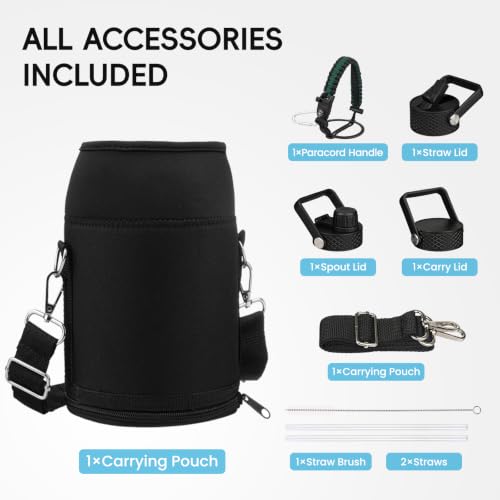 128 oz Insulated Stainless Steel Water Bottle Jug with Handle
