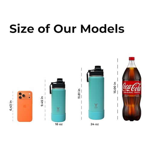 Y TOP 18 oz Insulated Water Bottle Leak Proof Spout Lid Fits in Car Cup Holder