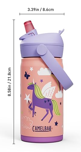 Thrive Flip Straw Kids Bite Valve Stainless Steel Water Bottle Magic Unicorns