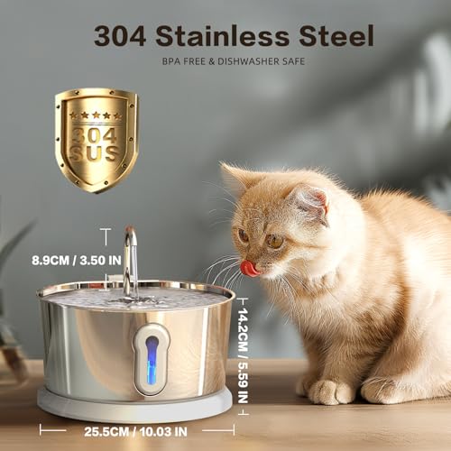 Battery Operated Cat Water Fountain Wireless