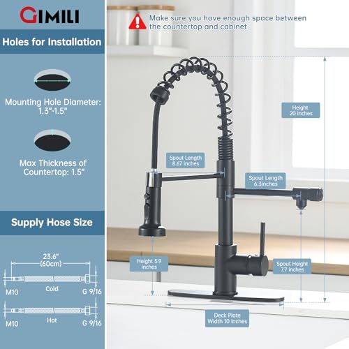 Drinking Water Faucet 3 in 1 Filter Kitchen Faucet Matte Black