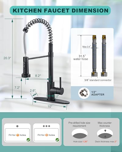 Kitchen Faucets with Pull Down Sprayer