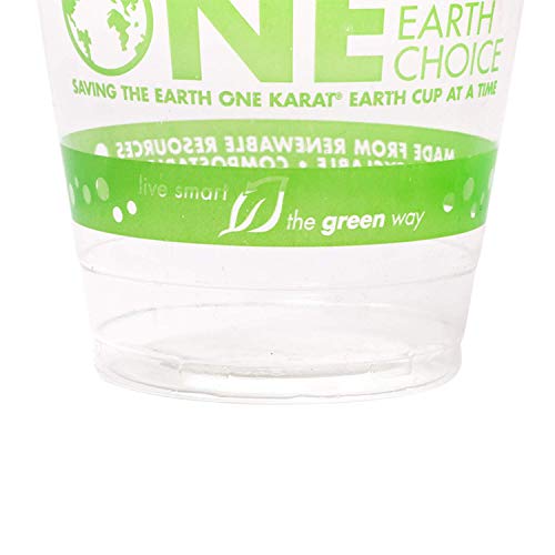 1,000 ct - 12 oz Compostable PLA Plastic Cups, BPI Certified Disposable Renewable Cold Cups for Cocktails, Wine and More | Green Line (1000 Count)