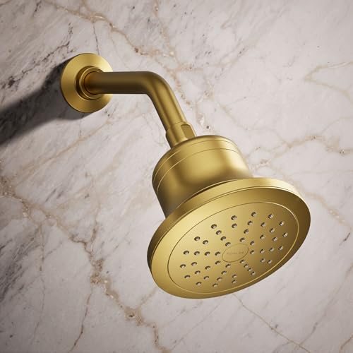 33631-G-2MB Cinq Round Single-Function Filtered Showerhead, Five-Layer Filtration, 1.75 GPM, Full Coverage Spray, Premium Durable Material, Vibrant Brushed Moderne Brass